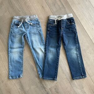 CAT AND JACK - EUC Bundle of 2 -  Pull-On Straight Fit Boys Skinny Jeans SIZE 4T